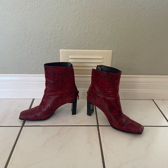 Red Stuart Weitzman Snake Skin Boots! - Picture 2 of 7